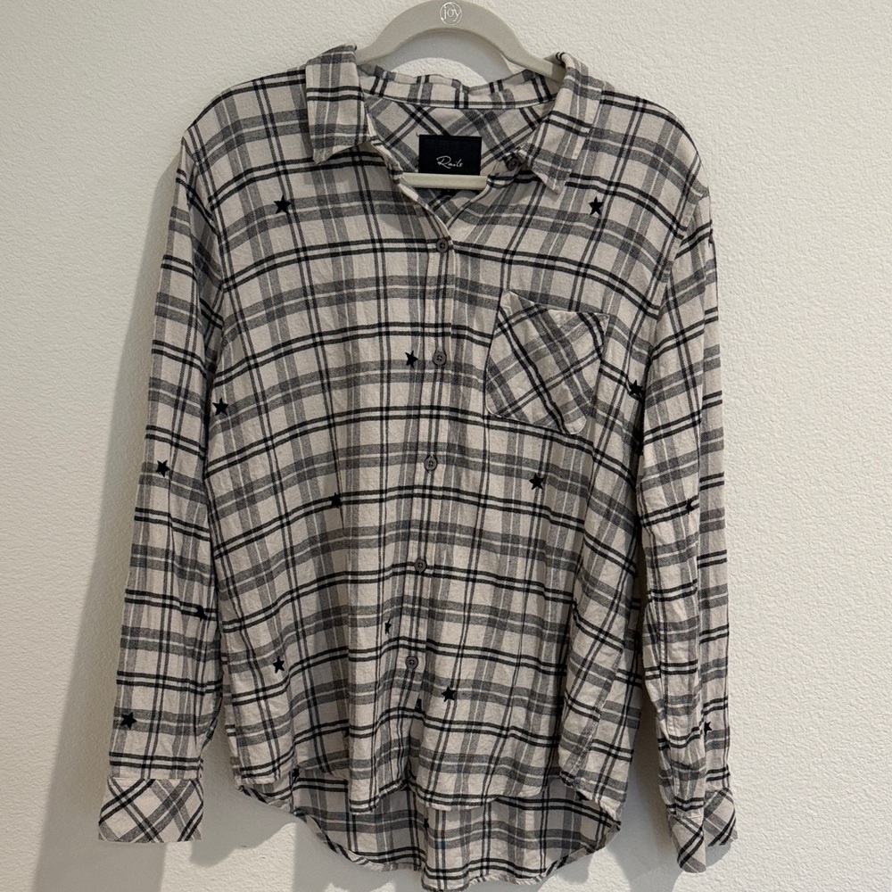 Rails  Black and Ivory Stars Plaid Women’s  Shirt